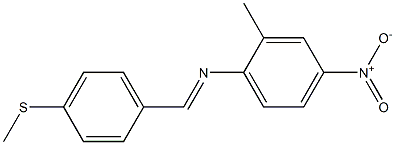 N-(2-methyl-4-nitrophenyl)-N-{(E)-[4-(methylsulfanyl)phenyl]methylidene}amine Struktur