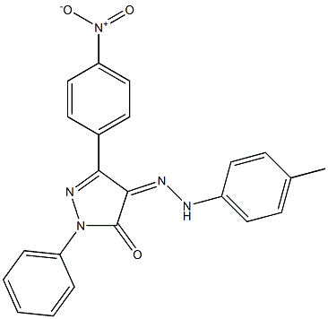 3-(4-nitrophenyl)-1-phenyl-1H-pyrazole-4,5-dione 4-[N-(4-methylphenyl)hydrazone] Struktur