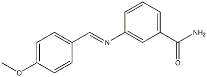 3-{[(E)-(4-methoxyphenyl)methylidene]amino}benzamide Struktur