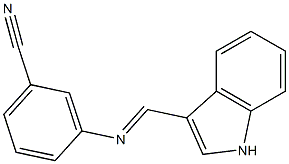 3-{[(E)-1H-indol-3-ylmethylidene]amino}benzonitrile Struktur