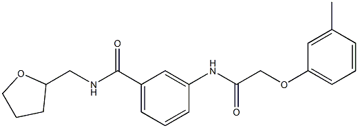 3-{[2-(3-methylphenoxy)acetyl]amino}-N-(tetrahydro-2-furanylmethyl)benzamide Struktur