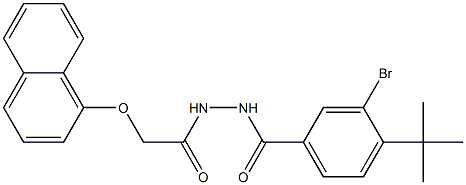 3-bromo-4-(tert-butyl)-N'-[2-(1-naphthyloxy)acetyl]benzohydrazide Struktur