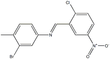 N-(3-bromo-4-methylphenyl)-N-[(E)-(2-chloro-5-nitrophenyl)methylidene]amine Struktur