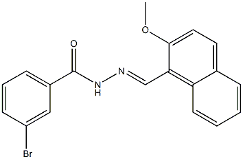 3-bromo-N'-[(E)-(2-methoxy-1-naphthyl)methylidene]benzohydrazide Struktur