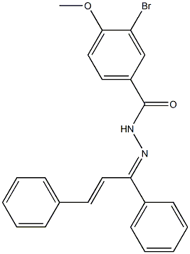 3-bromo-N'-[(Z,2E)-1,3-diphenyl-2-propenylidene]-4-methoxybenzohydrazide Struktur