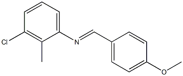 N-(3-chloro-2-methylphenyl)-N-[(E)-(4-methoxyphenyl)methylidene]amine Struktur