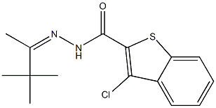 3-chloro-N'-[(Z)-1,2,2-trimethylpropylidene]-1-benzothiophene-2-carbohydrazide Struktur