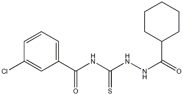 3-chloro-N-{[2-(cyclohexylcarbonyl)hydrazino]carbothioyl}benzamide Struktur