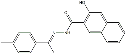 3-hydroxy-N'-[(E)-1-(4-methylphenyl)ethylidene]-2-naphthohydrazide Struktur