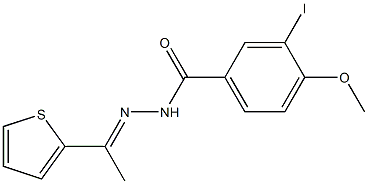 3-iodo-4-methoxy-N'-[(E)-1-(2-thienyl)ethylidene]benzohydrazide Struktur