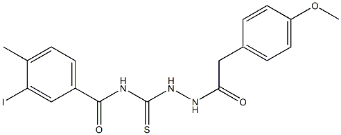 3-iodo-N-({2-[2-(4-methoxyphenyl)acetyl]hydrazino}carbothioyl)-4-methylbenzamide Struktur