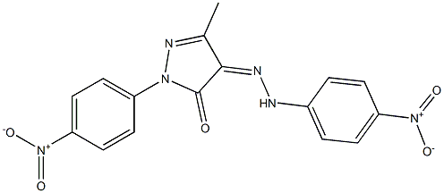 3-methyl-1-(4-nitrophenyl)-1H-pyrazole-4,5-dione 4-[N-(4-nitrophenyl)hydrazone] Struktur