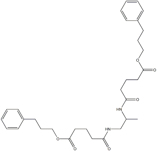 3-phenylpropyl 5-[(1-methyl-2-{[5-oxo-5-(3-phenylpropoxy)pentanoyl]amino}ethyl)amino]-5-oxopentanoate Struktur