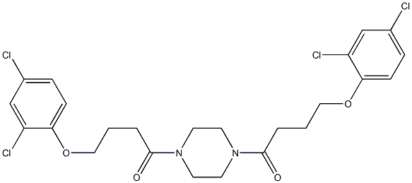 4-(2,4-dichlorophenoxy)-1-{4-[4-(2,4-dichlorophenoxy)butanoyl]-1-piperazinyl}-1-butanone Struktur