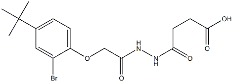 4-(2-{2-[2-bromo-4-(tert-butyl)phenoxy]acetyl}hydrazino)-4-oxobutanoic acid Struktur