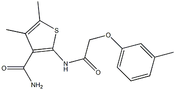 4,5-dimethyl-2-{[2-(3-methylphenoxy)acetyl]amino}-3-thiophenecarboxamide Struktur