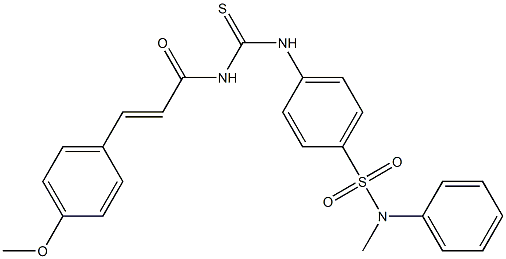 4-[({[(E)-3-(4-methoxyphenyl)-2-propenoyl]amino}carbothioyl)amino]-N-methyl-N-phenylbenzenesulfonamide Struktur