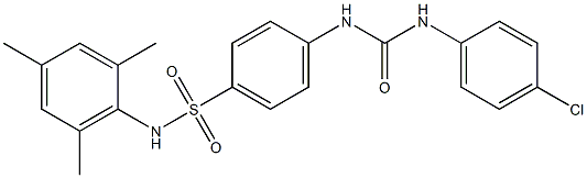 4-{[(4-chloroanilino)carbonyl]amino}-N-mesitylbenzenesulfonamide Struktur