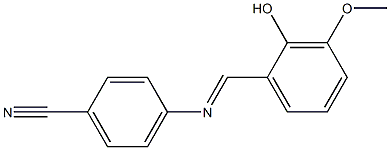 4-{[(E)-(2-hydroxy-3-methoxyphenyl)methylidene]amino}benzonitrile Struktur