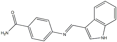 4-{[(E)-1H-indol-3-ylmethylidene]amino}benzamide Struktur