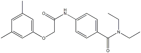 4-{[2-(3,5-dimethylphenoxy)acetyl]amino}-N,N-diethylbenzamide Struktur