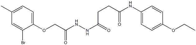 4-{2-[2-(2-bromo-4-methylphenoxy)acetyl]hydrazino}-N-(4-ethoxyphenyl)-4-oxobutanamide Struktur