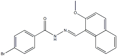 4-bromo-N'-[(E)-(2-methoxy-1-naphthyl)methylidene]benzohydrazide Struktur