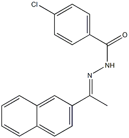 4-chloro-N'-[(E)-1-(2-naphthyl)ethylidene]benzohydrazide Struktur