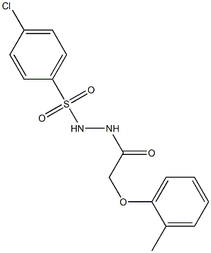 4-chloro-N'-[2-(2-methylphenoxy)acetyl]benzenesulfonohydrazide Struktur