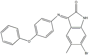 6-bromo-5-methyl-3-[(4-phenoxyphenyl)imino]-1H-indol-2-one Struktur