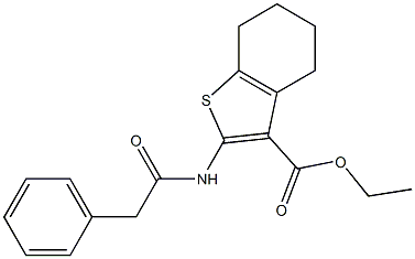 ethyl 2-[(2-phenylacetyl)amino]-4,5,6,7-tetrahydro-1-benzothiophene-3-carboxylate Struktur