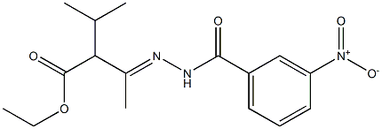 ethyl 2-isopropyl-3-[(E)-2-(3-nitrobenzoyl)hydrazono]butanoate Struktur