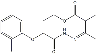 ethyl 2-methyl-3-{(Z)-2-[2-(2-methylphenoxy)acetyl]hydrazono}butanoate Struktur