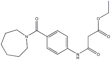 ethyl 3-[4-(1-azepanylcarbonyl)anilino]-3-oxopropanoate Struktur