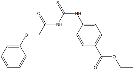 ethyl 4-({[(2-phenoxyacetyl)amino]carbothioyl}amino)benzoate Struktur