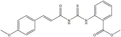 methyl 2-[({[(E)-3-(4-methoxyphenyl)-2-propenoyl]amino}carbothioyl)amino]benzoate Struktur