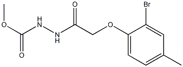 methyl 2-[2-(2-bromo-4-methylphenoxy)acetyl]-1-hydrazinecarboxylate Struktur