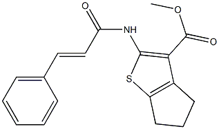 methyl 2-{[(E)-3-phenyl-2-propenoyl]amino}-5,6-dihydro-4H-cyclopenta[b]thiophene-3-carboxylate Struktur