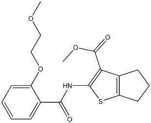 methyl 2-{[2-(2-methoxyethoxy)benzoyl]amino}-5,6-dihydro-4H-cyclopenta[b]thiophene-3-carboxylate Struktur