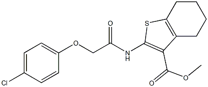 methyl 2-{[2-(4-chlorophenoxy)acetyl]amino}-4,5,6,7-tetrahydro-1-benzothiophene-3-carboxylate Struktur