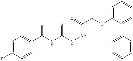 N-({2-[2-([1,1'-biphenyl]-2-yloxy)acetyl]hydrazino}carbothioyl)-4-fluorobenzamide Struktur