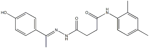 N-(2,4-dimethylphenyl)-4-{2-[(E)-1-(4-hydroxyphenyl)ethylidene]hydrazino}-4-oxobutanamide Struktur