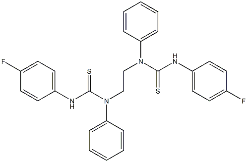 N-(2-{[(4-fluoroanilino)carbothioyl]anilino}ethyl)-N'-(4-fluorophenyl)-N-phenylthiourea Struktur