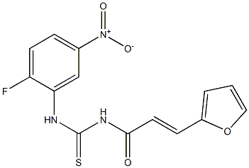 N-(2-fluoro-5-nitrophenyl)-N'-[(E)-3-(2-furyl)-2-propenoyl]thiourea Struktur