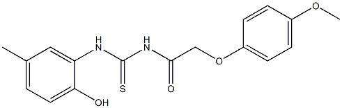 N-(2-hydroxy-5-methylphenyl)-N'-[2-(4-methoxyphenoxy)acetyl]thiourea Struktur