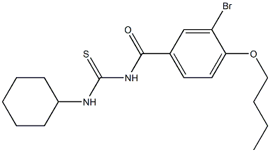 N-(3-bromo-4-butoxybenzoyl)-N'-cyclohexylthiourea Struktur