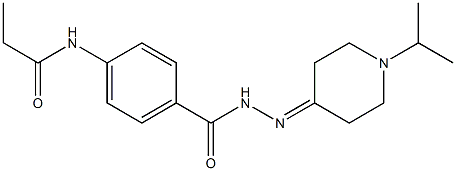 N-(4-{[2-(1-isopropyl-4-piperidinylidene)hydrazino]carbonyl}phenyl)propanamide Struktur