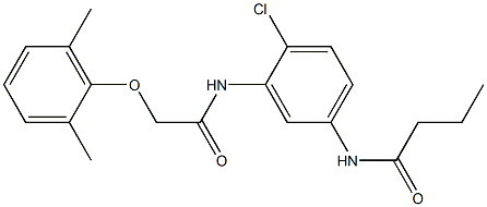 N-(4-chloro-3-{[2-(2,6-dimethylphenoxy)acetyl]amino}phenyl)butanamide Struktur