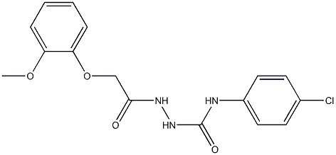 N-(4-chlorophenyl)-2-[2-(2-methoxyphenoxy)acetyl]-1-hydrazinecarboxamide Struktur