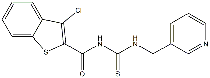 N-[(3-chloro-1-benzothiophen-2-yl)carbonyl]-N'-(3-pyridinylmethyl)thiourea Struktur